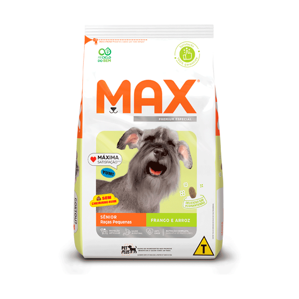 Ração Max para Cães Sênior Raças Pequenas Frango e Arroz