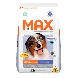 Ração Max para Cães Adultos Raças Médias e Grandes Carne e Arroz