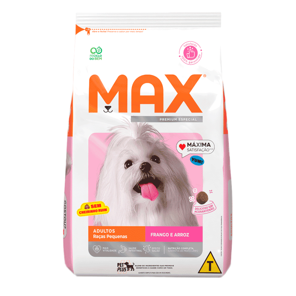 Ração Max para Cães Adultos Raças Pequenas Frango e Arroz