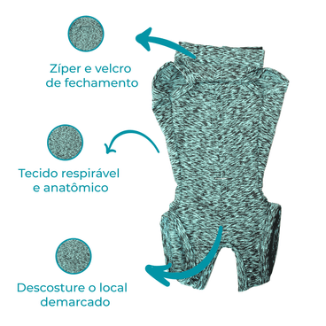 Roupa-Cirurgica-Caes-Duo-Dry-Pet-Med-Verde-detalhes