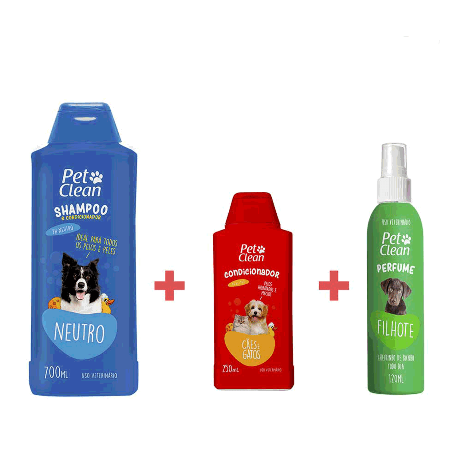 Kit Pop Shampoo, Condicionador e Perfume Pet Clean produtos