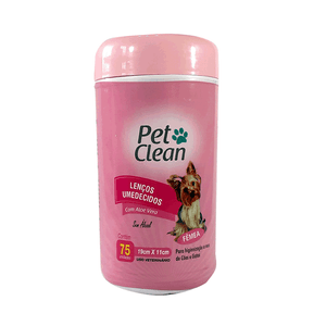 Lenços Umedecidos Fêmea Pet Clean - 75 unidades