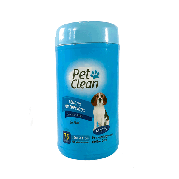 Lenços Umedecidos Macho Pet Clean 75 unidades