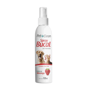 Spray Bucal Morango Cães e Gatos Pet Clean - 120 ml
