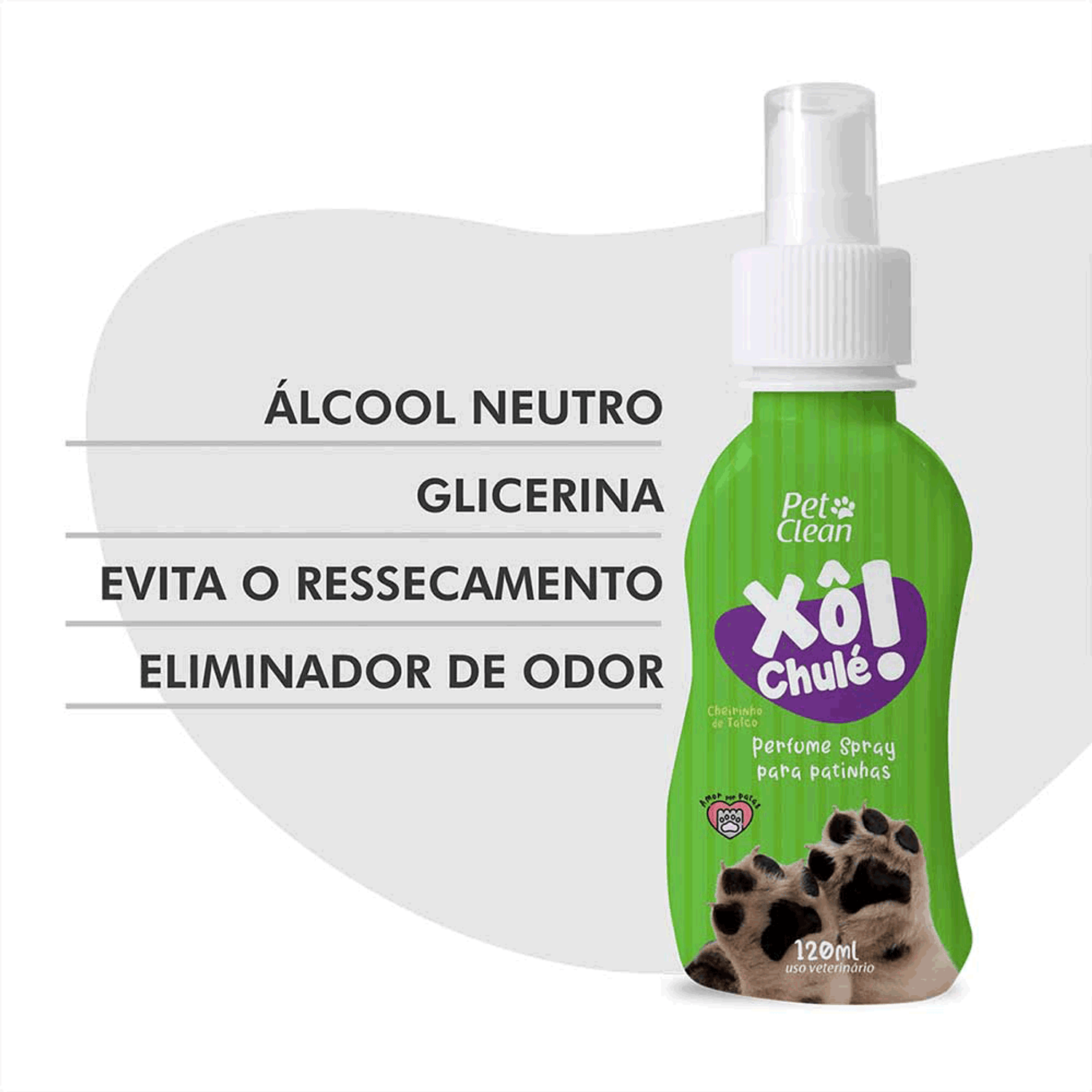 Perfume Spray Xô Chulé Pet Clean características