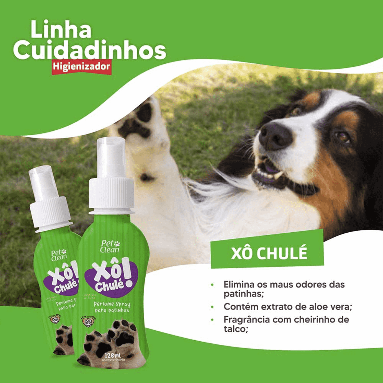 Perfume Spray Xô Chulé Pet Clean benefícios