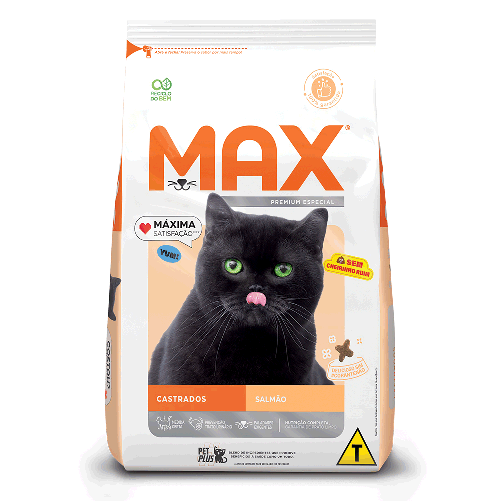 Ração Max para Gatos Castrados Salmão