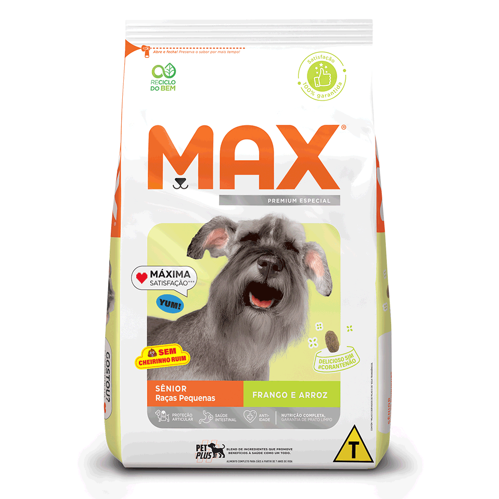 Ração Max para Cães Sênior Raças Pequenas Frango e Arroz