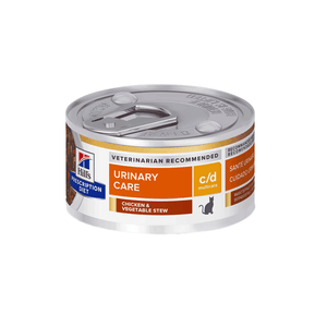 Ração Úmida Hill's Prescription Diet C/D Multicare Gatos Adultos Cuidado Urinário Frango e Vegetais - 82 g