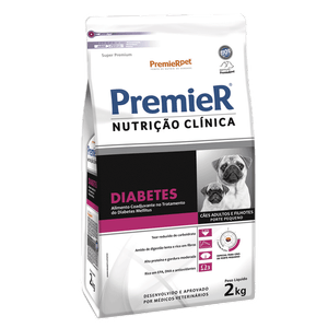 Ração Premier Nutrição Clínica Diabetes Cães Adultos e Filhotes Raças Pequenas