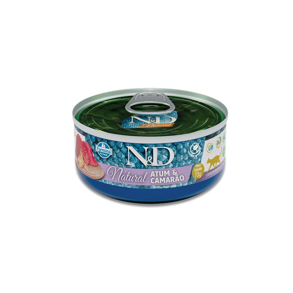 Ração Úmida N&D Natural Gatos Adultos Atum e Camarão