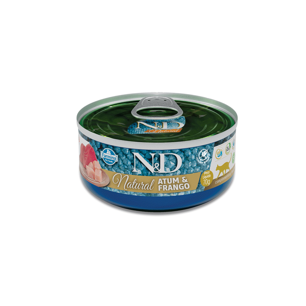Ração Úmida N&D Natural Gatos Adultos Atum e Frango