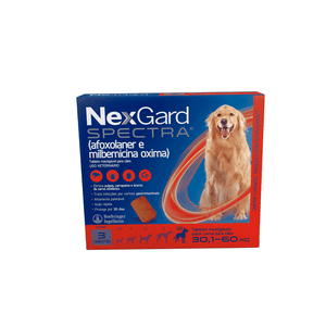 NexGard Spectra Antipulgas e Vermífugo Cães 30,1kg a 60kg