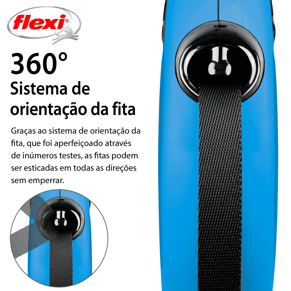 Guia Retrátil New Classic 5 M Flexi Azul