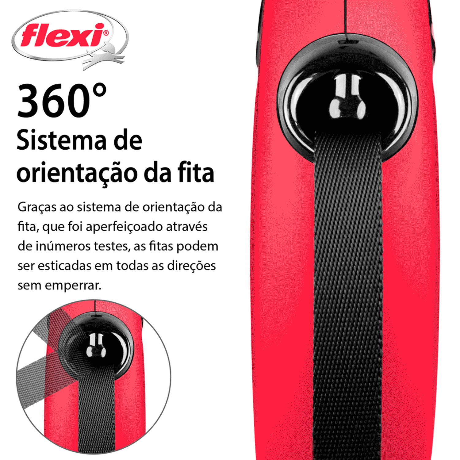 Guia Retrátil New Classic 5 M Flexi Vermelha Fita