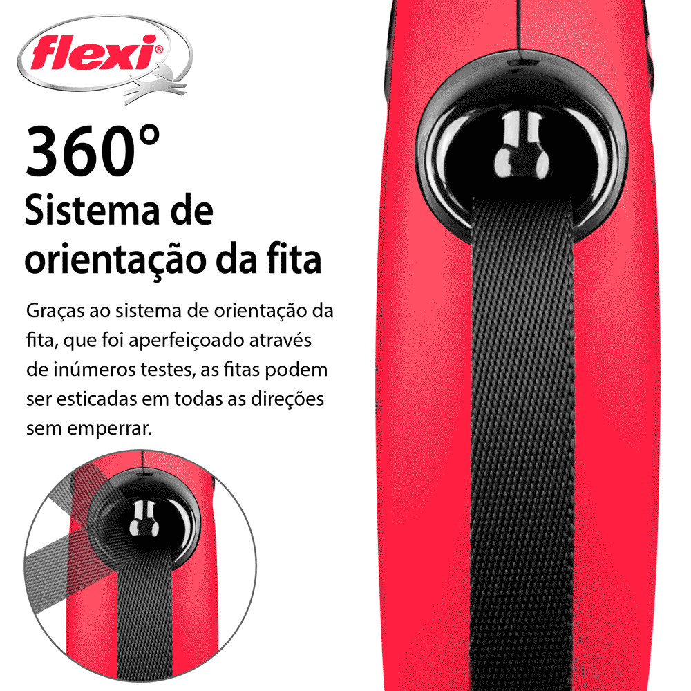 Guia Retrátil New Classic 5 M Flexi Vermelha