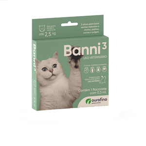 Banni 3 Antipulgas para Gatos até 2,5kg - 0,3 ml