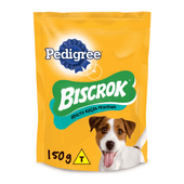 biscoito pedigree biscrok cães adultos raças pequenas 150g frente