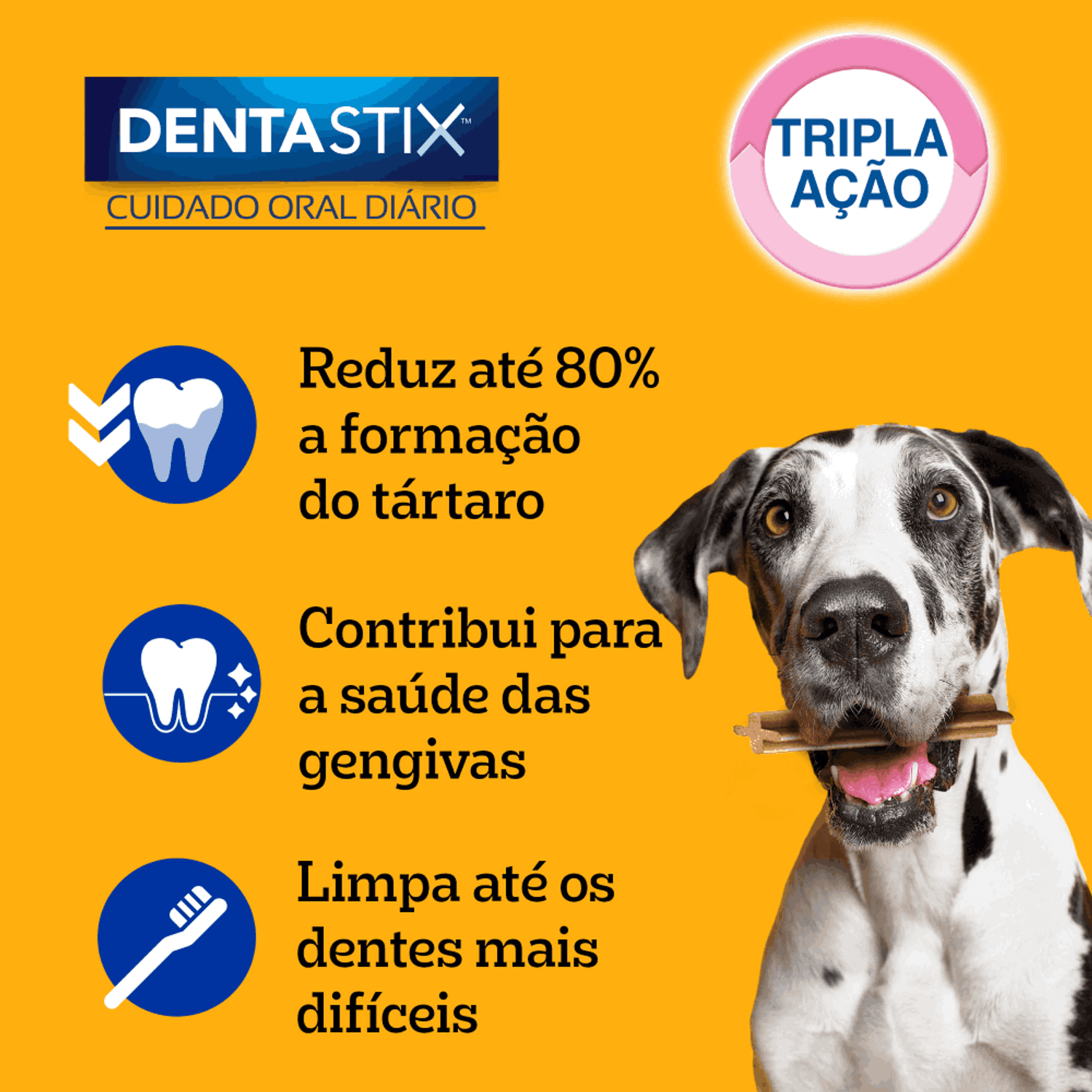 petisco pedigree dentastix cuidado oral para cães adultos raças grandes