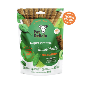 Petisco Pet Delícia Super Greens Sticks Vegetariano - 120 g