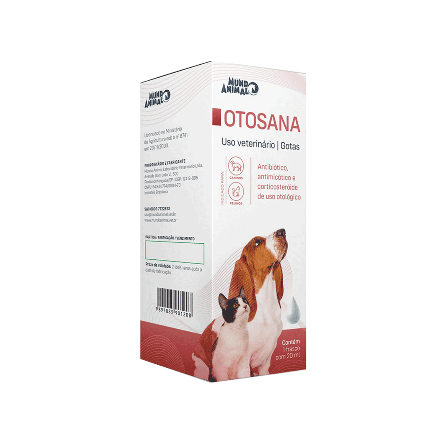 Oto Sana Mundo Animal Cães e Gatos 20ml