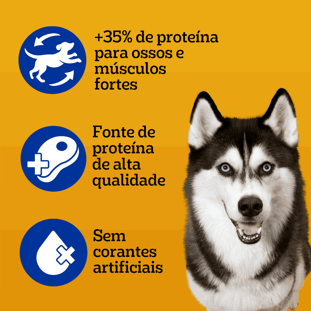 Ração Úmida Pedigree Sachê High Protein Cães Adultos Porco e Carne ao Molho