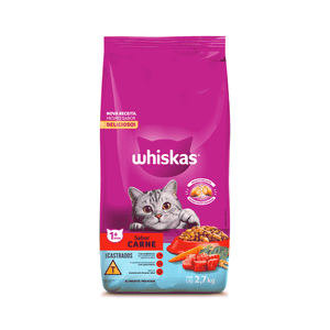 Ração Whiskas Gatos Adultos Castrados Carne