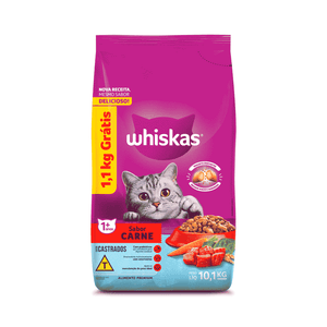 Ração Whiskas Gatos Adultos Castrados Carne