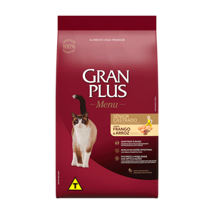 Ração GranPlus Menu Gato Sênior Castrados Frango e Arroz