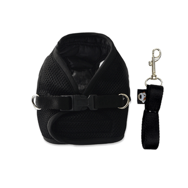 Peitoral com Guia para Cães Emporium Distripet Preto frente 2