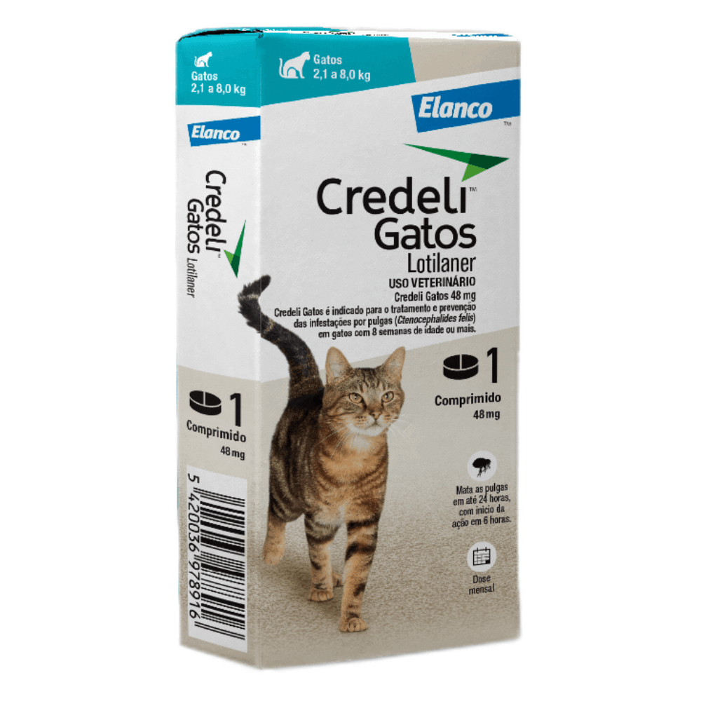 Antipulgas Credeli 48mg Gatos 2,1kg a 8kg