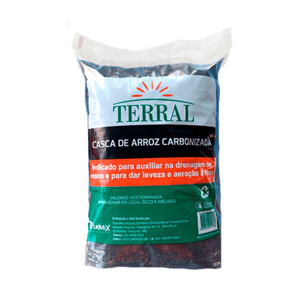 Casca de Arroz Carbonizada Terral 4 L