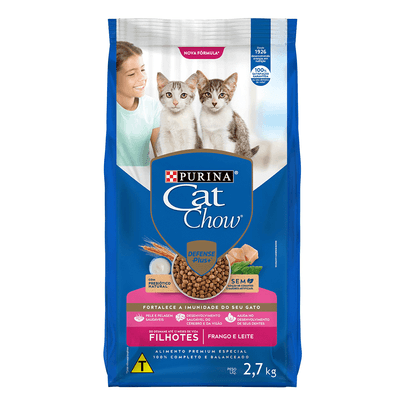 Ração Cat Chow para Gatos Filhotes Sabor Frango e Leite 10,1Kg - Petnautas