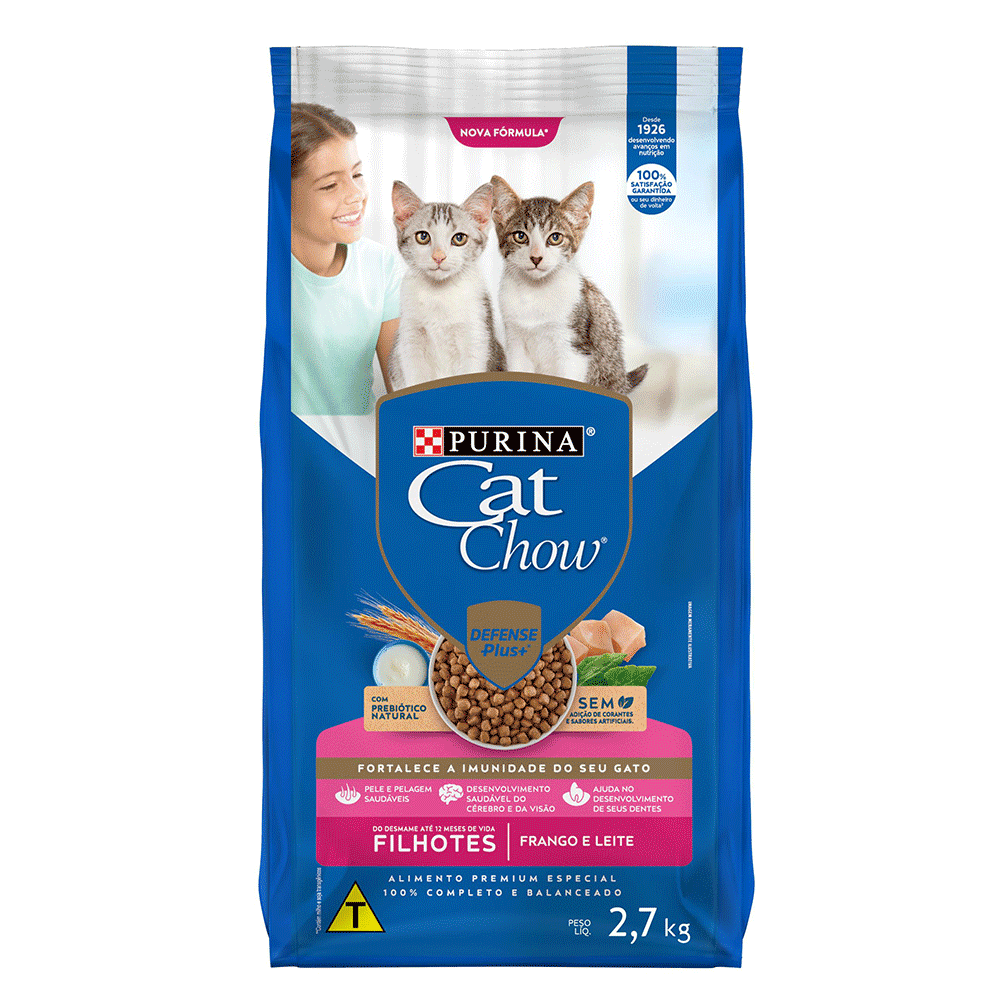 Ração Cat Chow Filhotes Frango e Leite