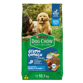 Ração Dog Chow Cães Filhotes Médios e Grandes Carne, Frango e Arroz 10,1kg frente