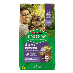 Ração Dog Chow Cães Filhotes Minis e Pequenos Carne, Frango e Arroz