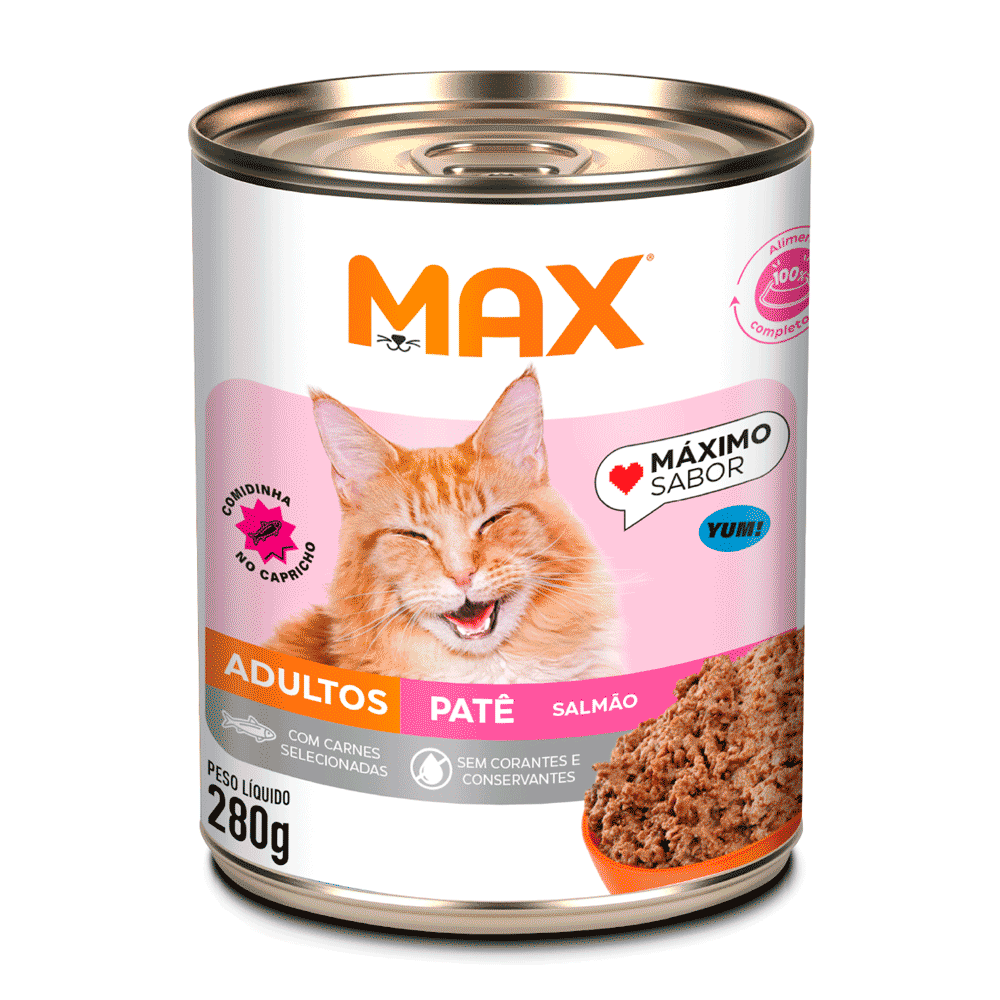Ração Úmida Max Gatos Adultos Patê Salmão