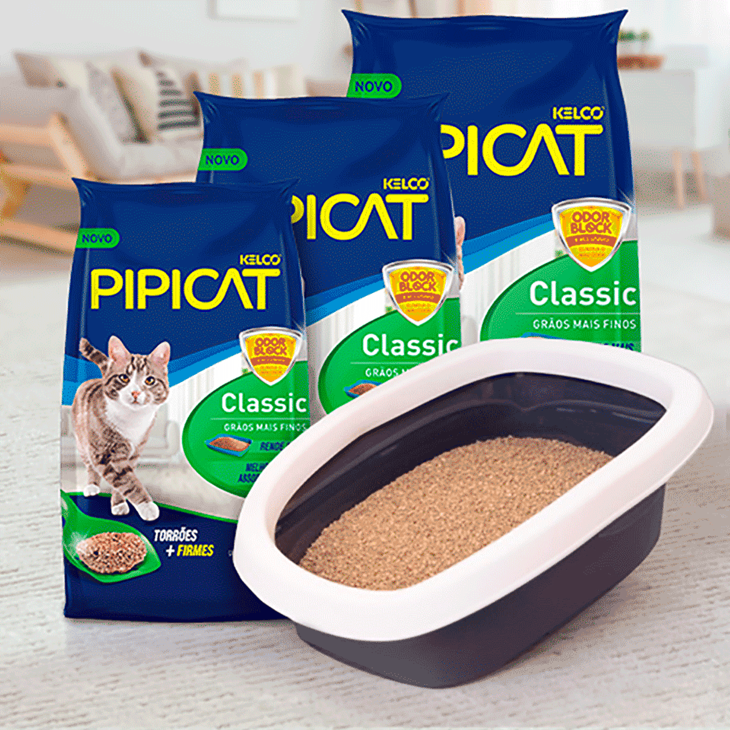 Areias-Pipicat-Classic-para-Gatos-e-Bandeja