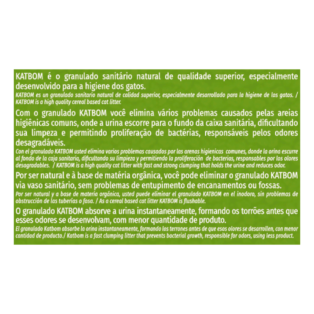 Areia para Gato Katbom Natural Granulado Higiênico Biodegradável Capim Limão