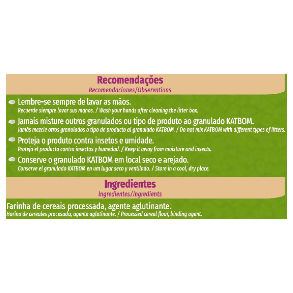 Areia para Gato Katbom Natural Granulado Higiênico Biodegradável
