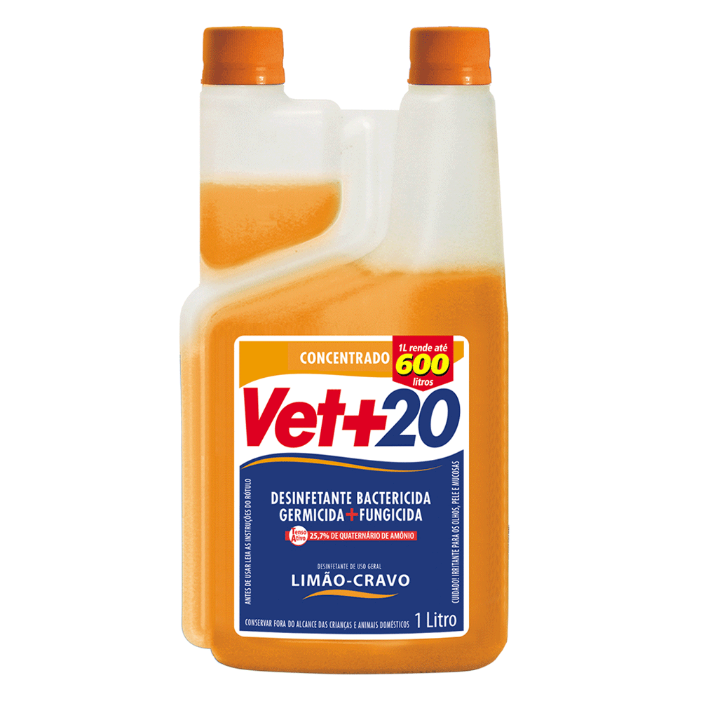 Desinfetante Bactericida Concentrado Vet+20 Limão Cravo