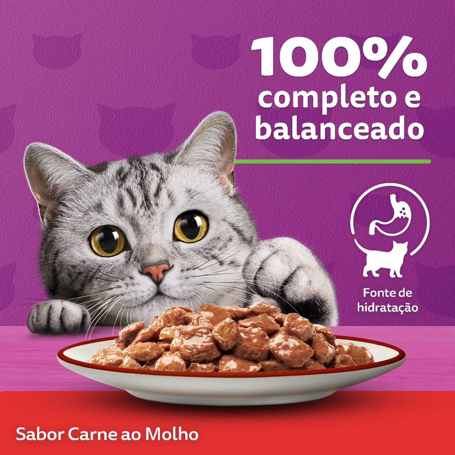 Ração Úmida Whiskas Sachê Carne ao Molho Gatos Adultos