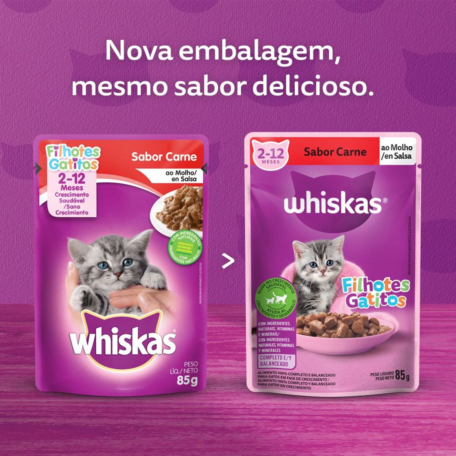 Nova Embalagem Whiskas Filhotes Gatitos