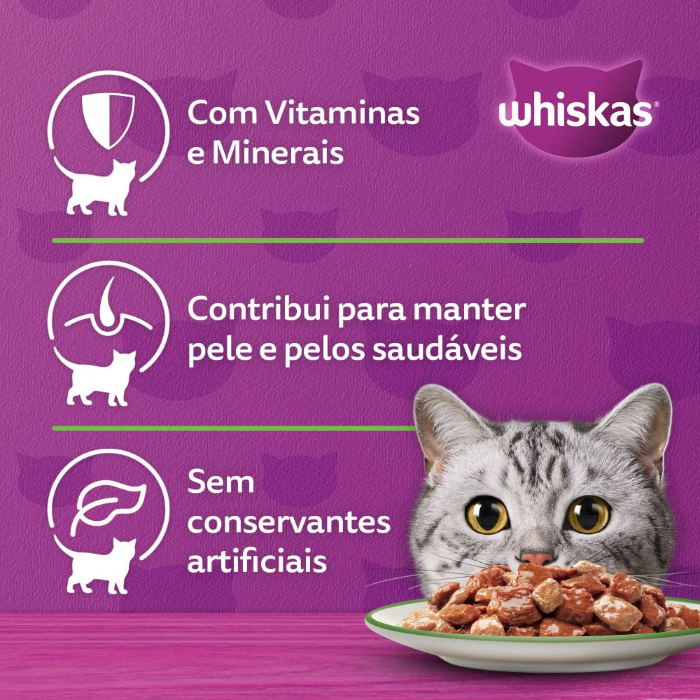 Alimento Húmedo para Gatos Adultos Whiskas Sabor Cordero 85g 