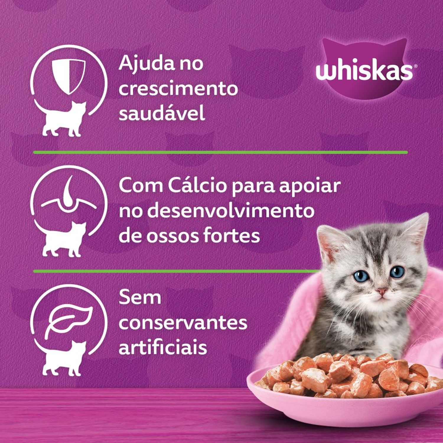 Ração Úmida Whiskas Sachê Frango ao Molho Gatos Filhotes