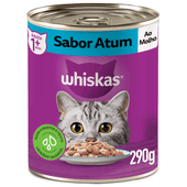 Ração Úmida Whiskas Lata Patê para Gatos Adultos Atum ao Molho