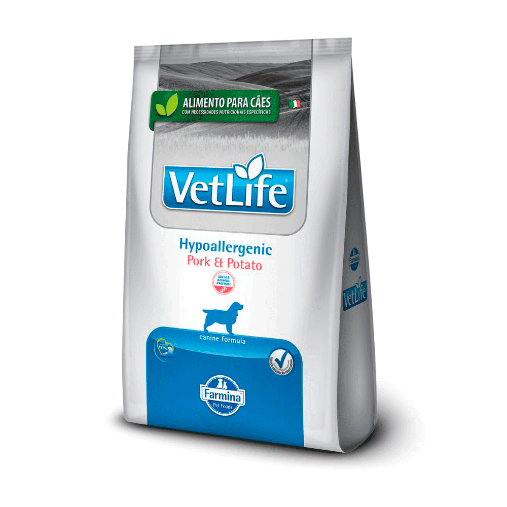 Ração Vet Life Natural Cães Adultos Hypoallergenic Porco e Batata