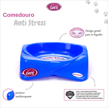 Detalhes do Comedouro Premium Gatos Pet Flex Azul
