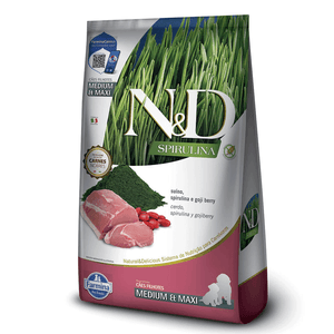 Ração N&D Spirulina Cães Puppy Medium e Maxi Suíno - 10,1 kg