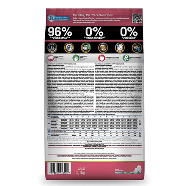 Ração N&D Spirulina Cães Puppy Medium e Maxi Suíno verso